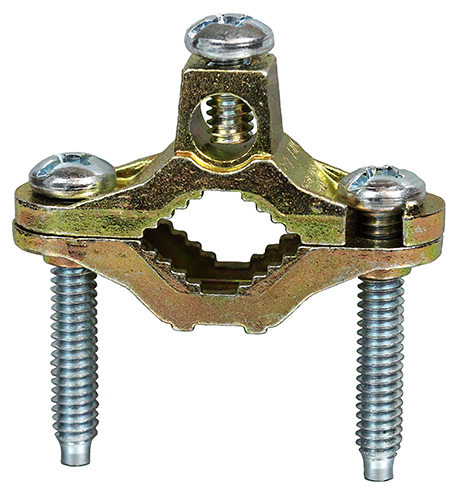20B High Strength Bare Ground Clamp With Screws, 8 to 2 AWG Conductor, Copper Alloy