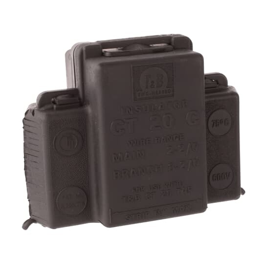 CT20C Blackburn Insulator Cover, For Use With CT20 2 to 2/0 AWG Main, 8 to 2/0 AWG Branch Cable Tap and 10H, 20H, 8T, 9T Split Bolt Connector, Polypropylene, Black