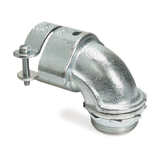 268-TB T&B Cable Angle Connector, 1/2 in Trade, 1/2 in Knockout, 0.813 to 0.937 in Cable Openings, Steel, Zinc Plated