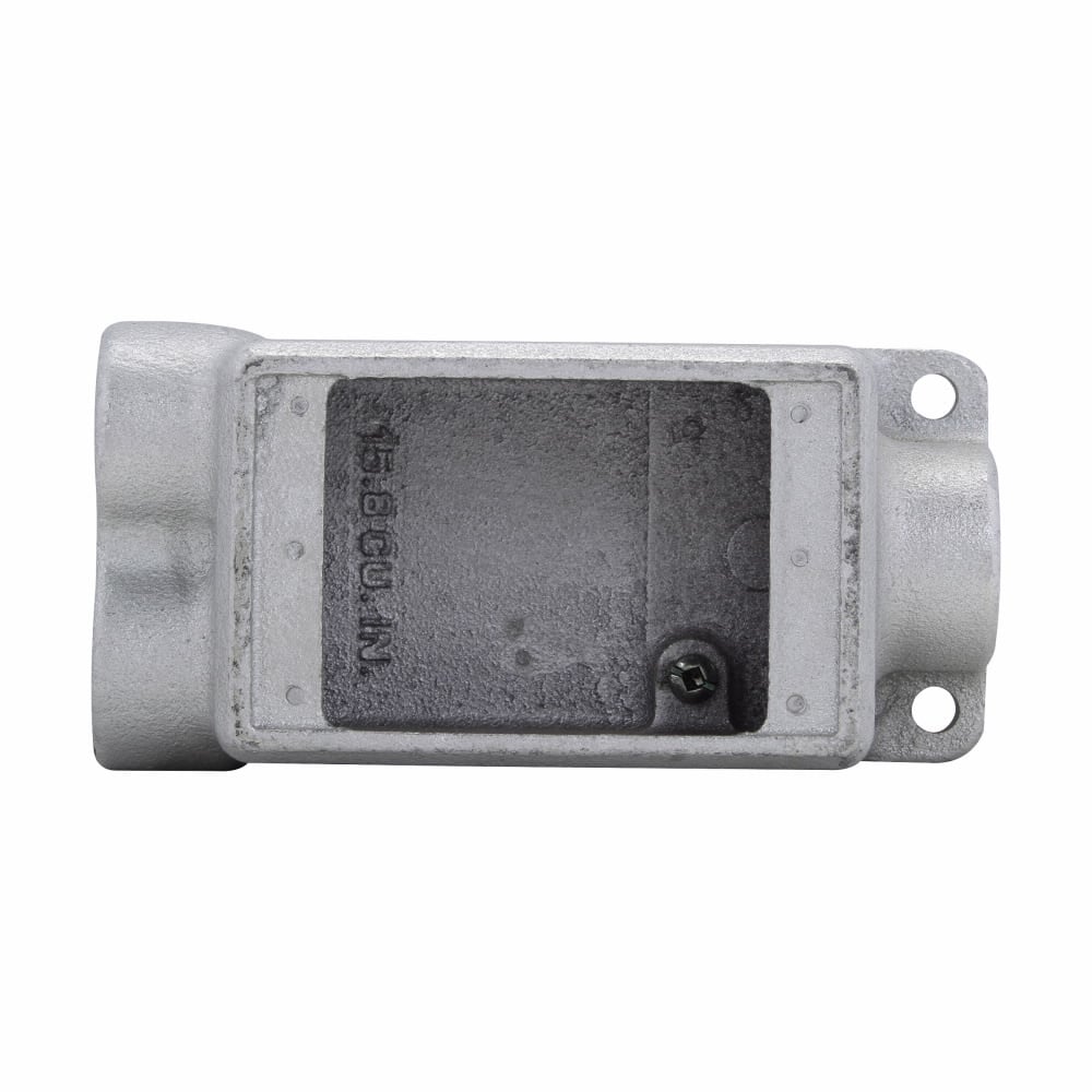 FDCC2 Condulet 3-Entry Deep Device Box, 3/4 in Trade, 1 Gang, Feraloy Iron Alloy, Aluminum Acrylic Painted/Electro-Galvanized
