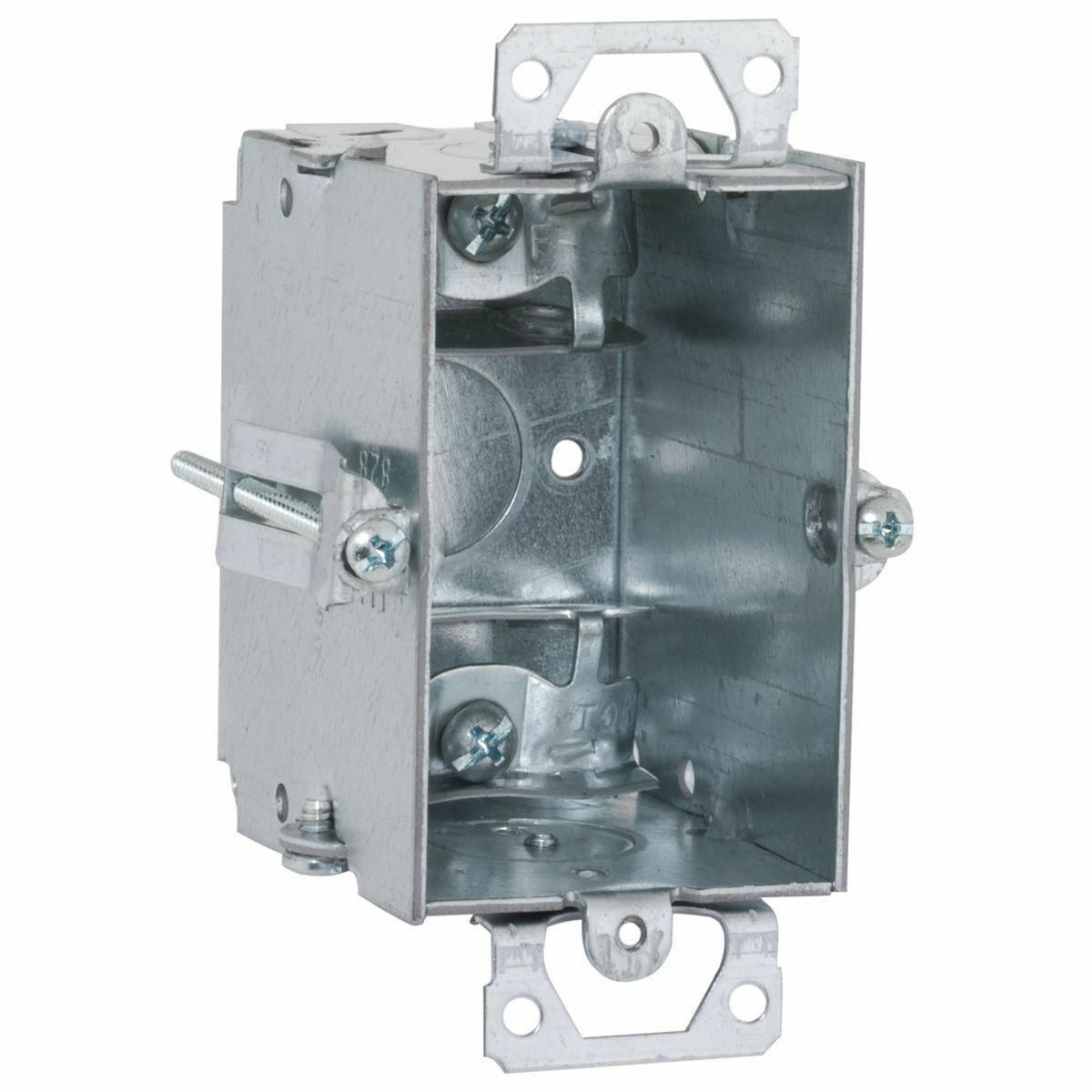 523 Gangable Switch Box, Steel, 12.5 cu-in Capacity, 1 Gangs, 1 Outlets, 1 Knockouts, 2.63 in H x 4.22 in W x 2.5 in D