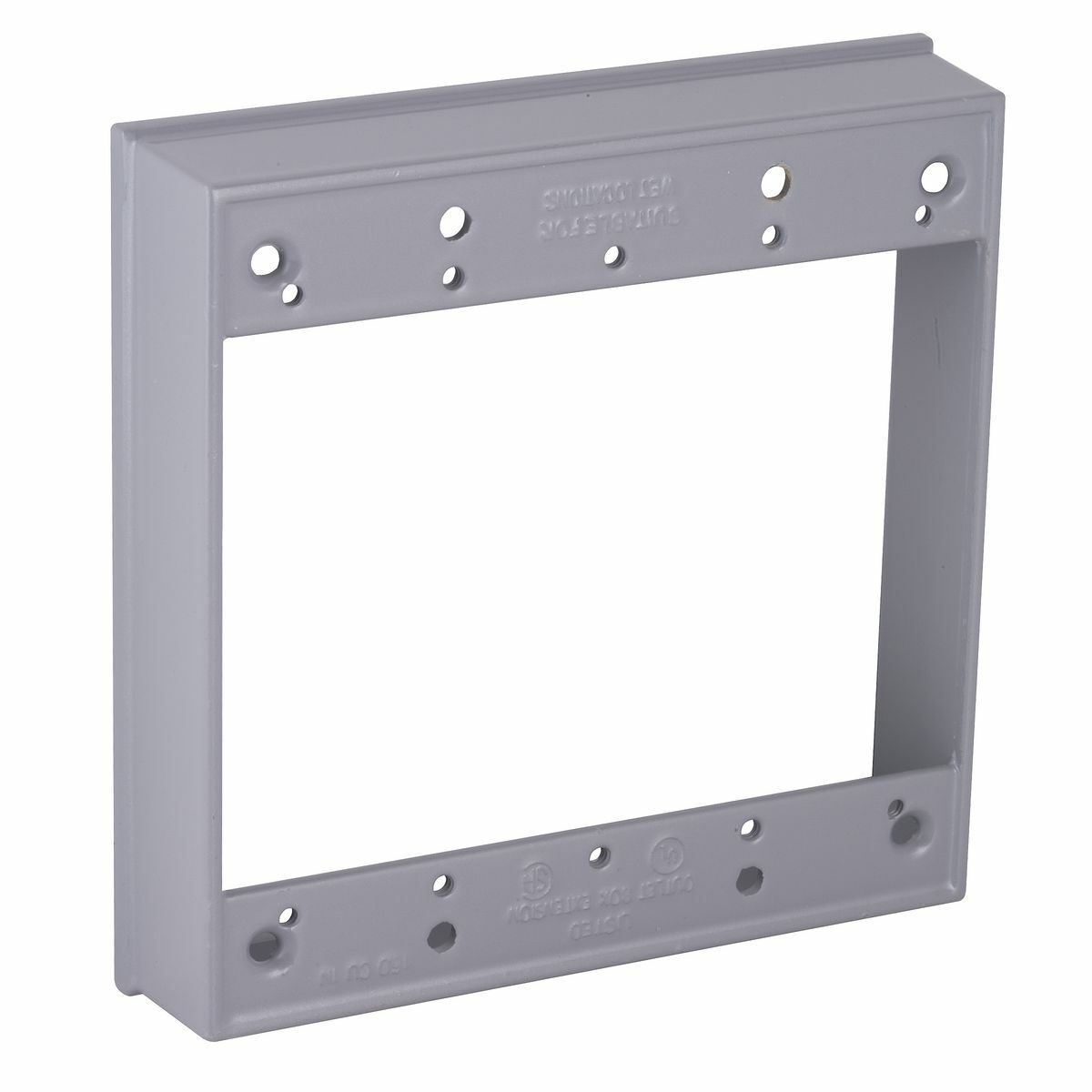 5407-0 Weatherproof Extension Ring, 2 Gangs, 4-21/32 in L x 4-21/32 in W x 1-1/32 in D, Die Cast Aluminum