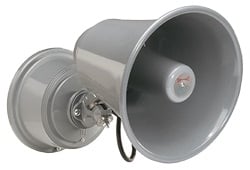 5520-N5 Duotronic Electronic High Decibel Horn and Siren, 125 V AC, 0.35 A, 114 dB Horn/112 dB Siren Sound, Surface Mount, UL 464, FM Approved, Gray