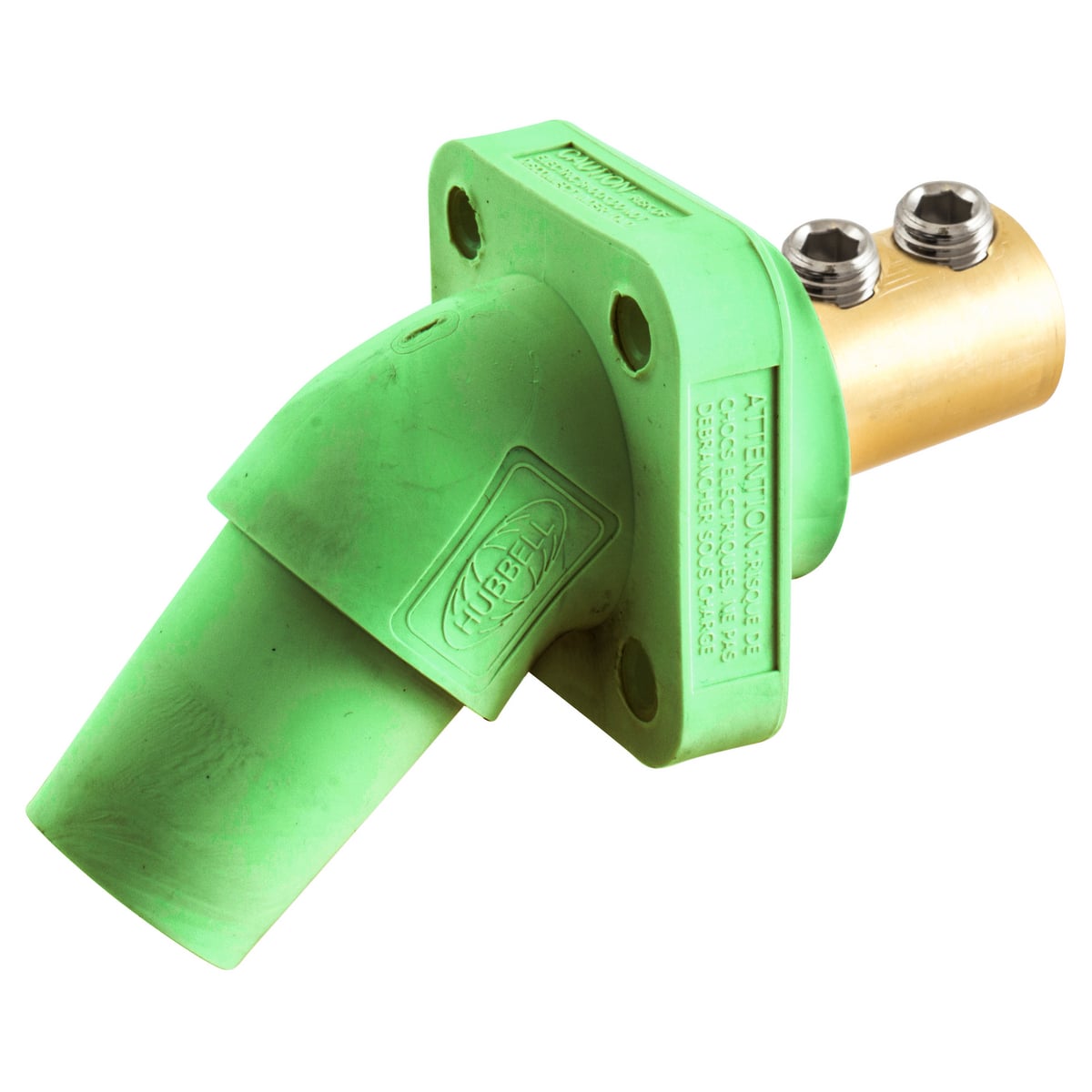 HBLFRAGN 16 Series 1-Pole Angled Female Standard Single Pole Receptacle With 300/400 A Plug, 600 V AC/250 V DC, 400 A, 4 to 4/0 AWG Wire, Screw Terminal Connection