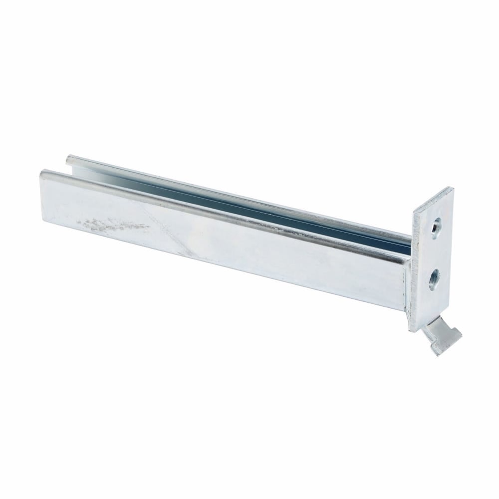 B293-12ZN Channel Bracket, 1 Holes, 12 in L x 1-5/8 in W x 7/32 in THK, Steel