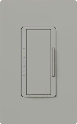 RRD-PRO-GR Maestro RF PRO LED+ Dimmer for RA2/RA3 Systems, Phase Selectable, LED/ ELV/ MLV, Neutral Optional, 120V, Gray