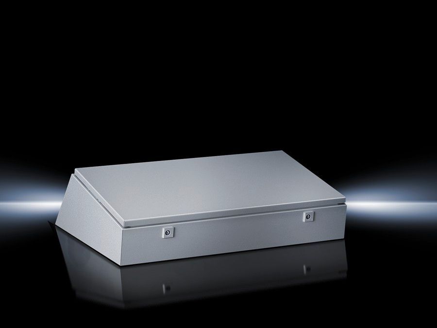 6717500 TP Series Desk Console Enclosure, 63 in W x 28 in D x 9.3 in H, NEMA 12/IP55, Carbon Steel