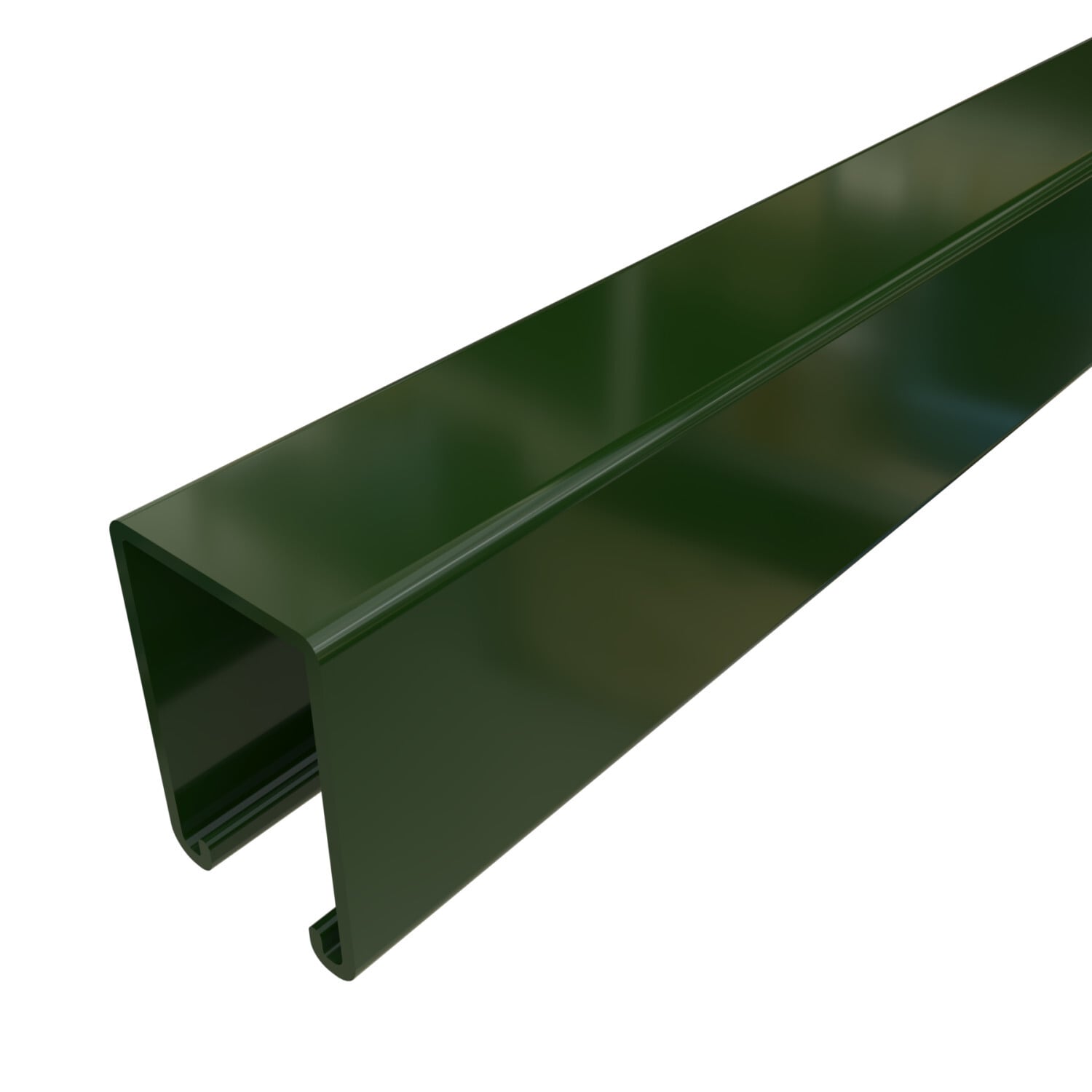 P5500-10GR P5500 Solid Channel, 10 ft L 1-5/8 in W 2-7/16 in D 12 ga THK, Low Carbon Steel, Perma-Green III, Domestic