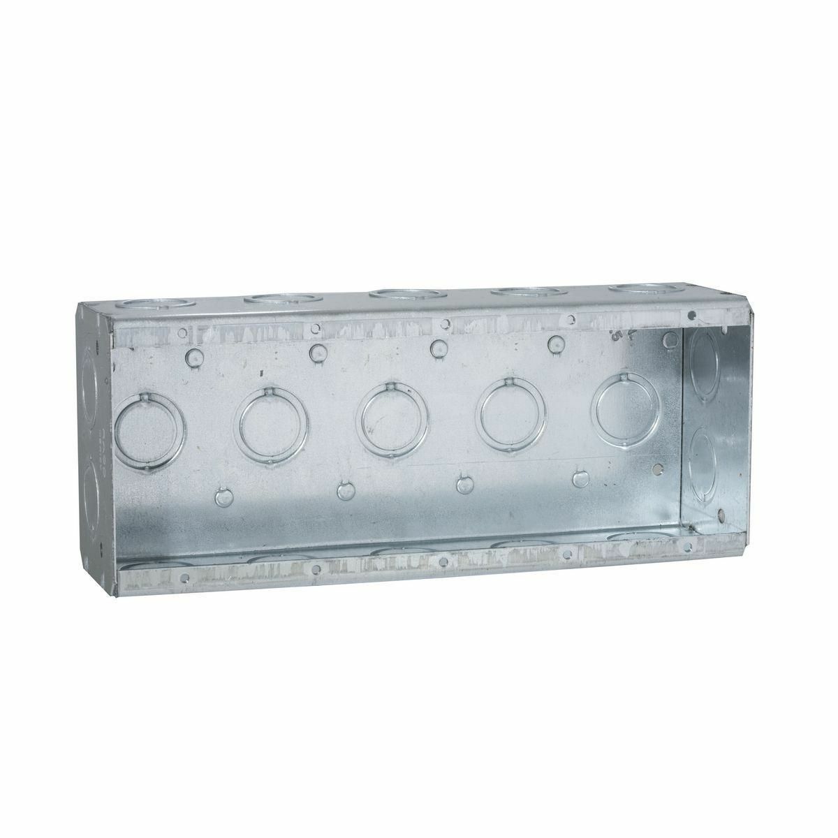 694 Non-Gangable Masonry Box, Steel, 79.5 cu-in Capacity, 5 Gangs, 5 Outlets, 23 Knockouts