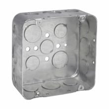 TP556PF TP Drawn Outlet Box, Steel, 42 cu-in Capacity, (17) Knockouts, 4-11/16 in H x 4-11/16 in W x 2-1/8 in D