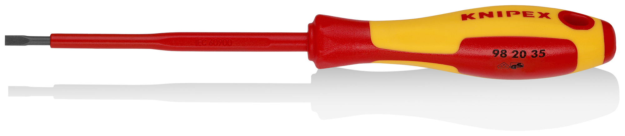 Slotted Screwdriver, 4 in.-1000V Insulated, 1/8 in. tip, 8 in., Multi-Component, VDE