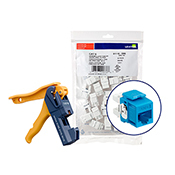 61110-JL6 8-Conductor 8-Position Channel/Component Rated Utp Connector, Cat 6 Module, Panel Mounting, Plastic, Blue