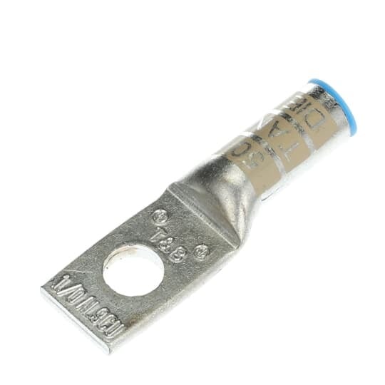 60132 Color-Keyed 1-Hole Non-Insulated Compression Lug, 1/0 AWG Aluminum/Copper Conductor, Die Code: 50, 1/2 in Stud, Aluminum