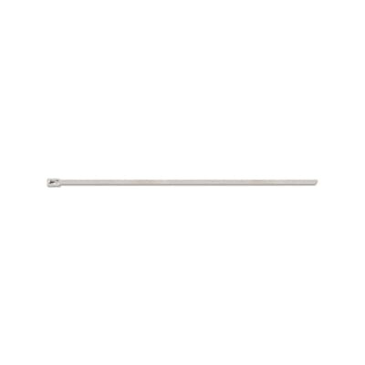 LS-4.6-200A Ty-Rap Uncoated Cable Tie, 7.9 in L x 0.187 in W x 0.01 in THK, 304 Stainless Steel, Metallic Gray