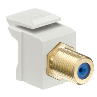 40831-BT QuickPort Type F Feed-Through Adapter, Jack End A, Jack End B, Light Almond