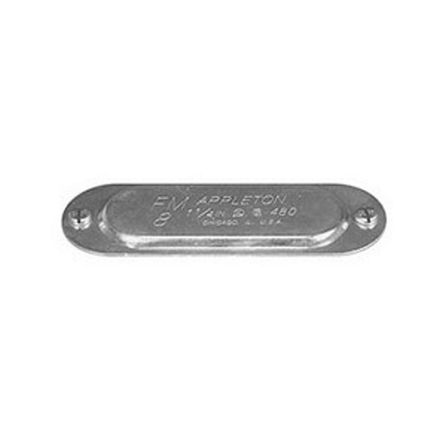 480 Unilets Conduit Body Cover, 1-1/4 in Hub, For Use With Form 8 Conduit Outlet Body, Steel, Zinc Electroplated