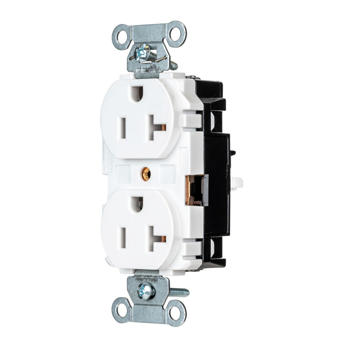 BR20STW EdgeConnect Straight Blade Receptacle, 125 V, 20 A, 2 Poles, 3 Wires, White