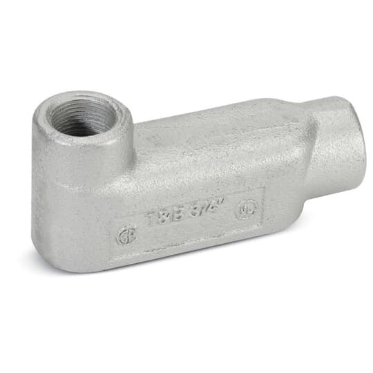 LB150MCG T&B Uni-Pak 35 Type LB Conduit Body With Cover, Gasket, 1-1/2 in Hub, 35.3 cu-in Capacity, Malleable Iron, Aluminum Acrylic Coated/Zinc Plated
