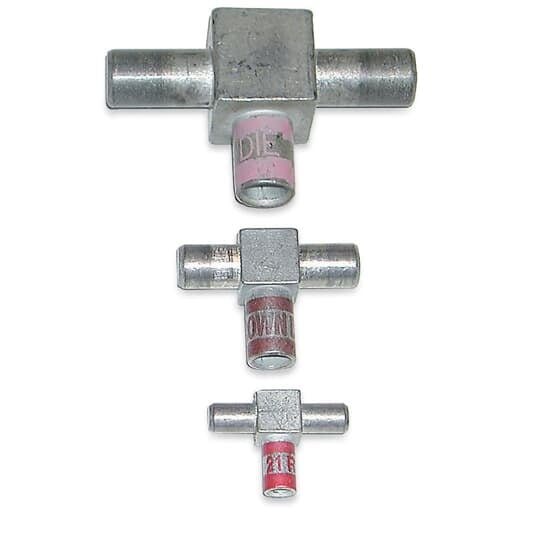 M2D4M-2 Color-Keyed 2-Load Male Motor Lead Pigtail Disconnect, 4 AWG Beryllium Copper Conductor, Die Code: 29, 0.37 in Stud, Copper