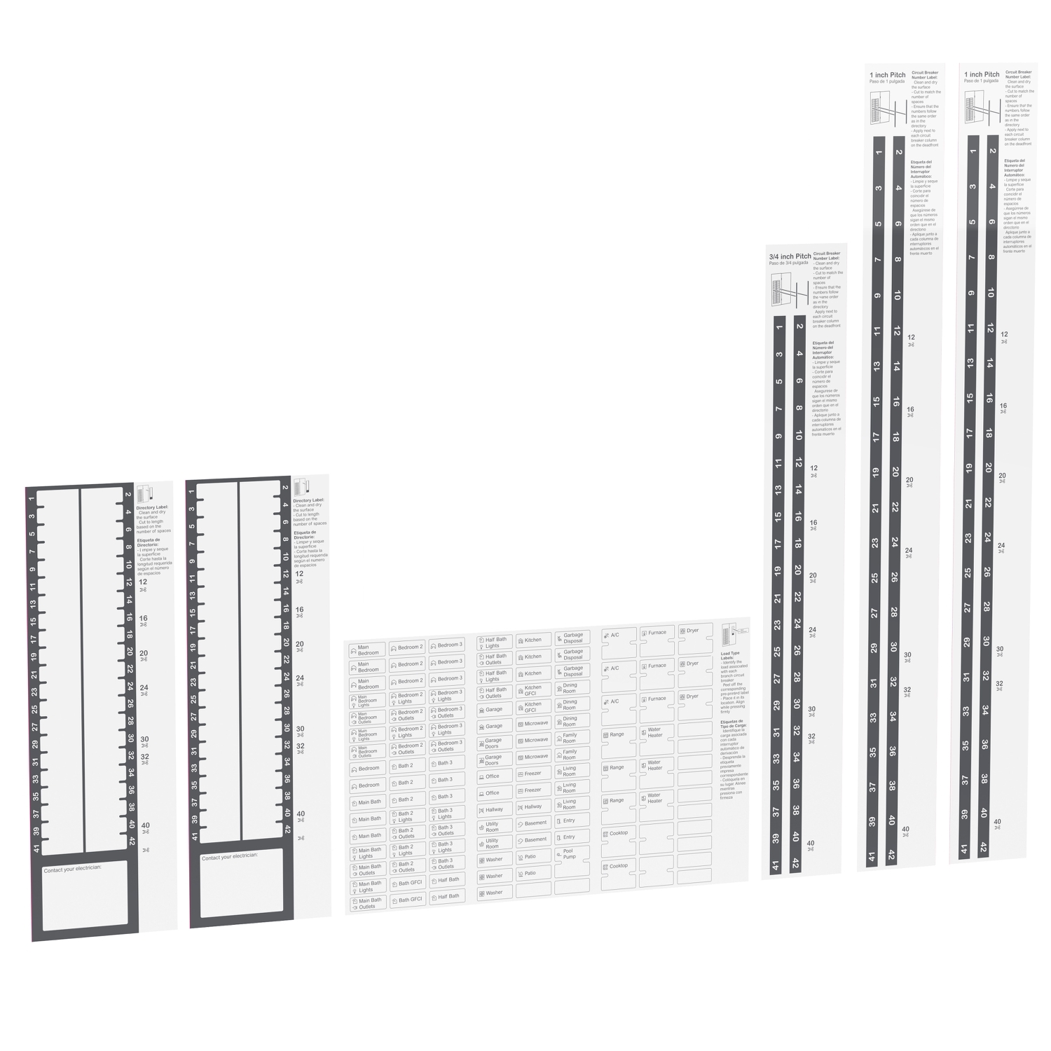 UCD42CP QO Label Sheet, For Use With Load Center