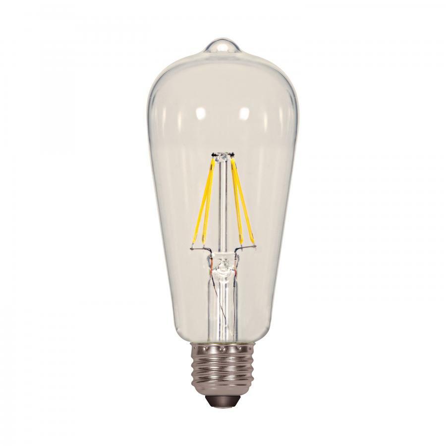 S9895 Dimmable Filament LED Lamp, 7 W, 60 W Incandescent Equivalent, E26 Lamp, ST19 Shape, 810 Lumens