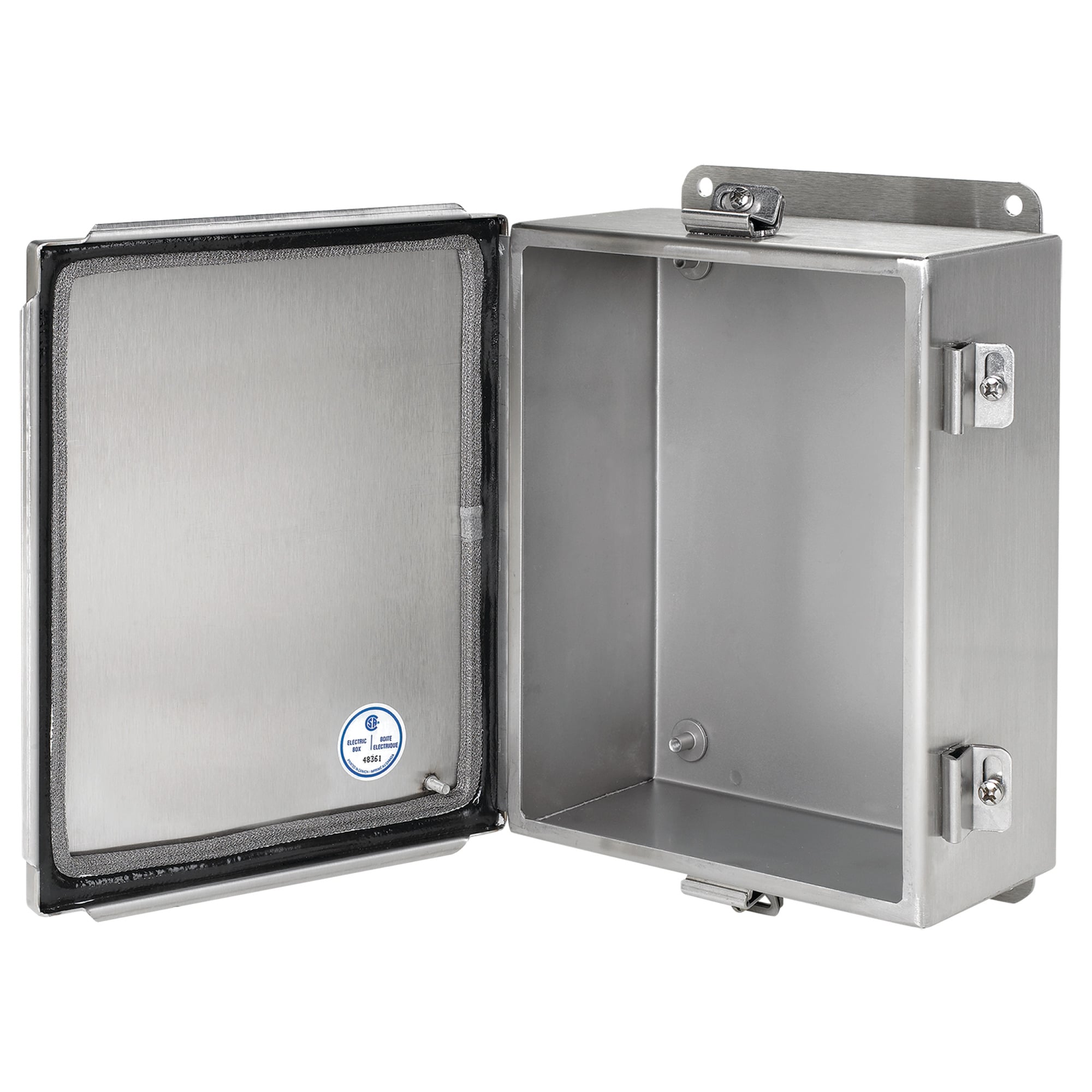 A12106CHEMCSS Type EMC Junction Box, 12 in H x 10 in W x 6 in D, Continuous Hinged/Screw Clamp Cover, NEMA 4X/IP66 NEMA Rating, 304 Stainless Steel
