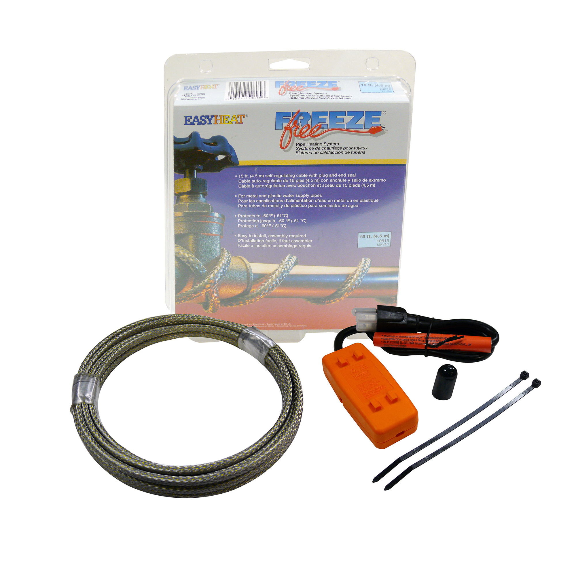 10815 Freeze Free Self-Regulating Pipe Cable Kit, 120 V AC