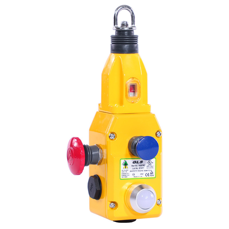 GLS Rope Pull Switch with LED, 2NC 2NO, 110/120vac, Die Cast