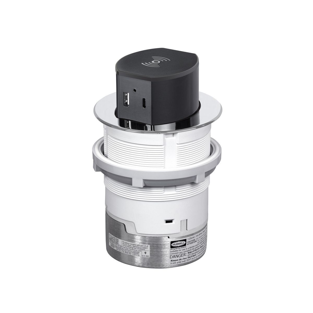 RCT600CH RCT Receptacle Straight Blade Devices, 125 V, 15 A, 2 Poles, 3 Wires, Chrome