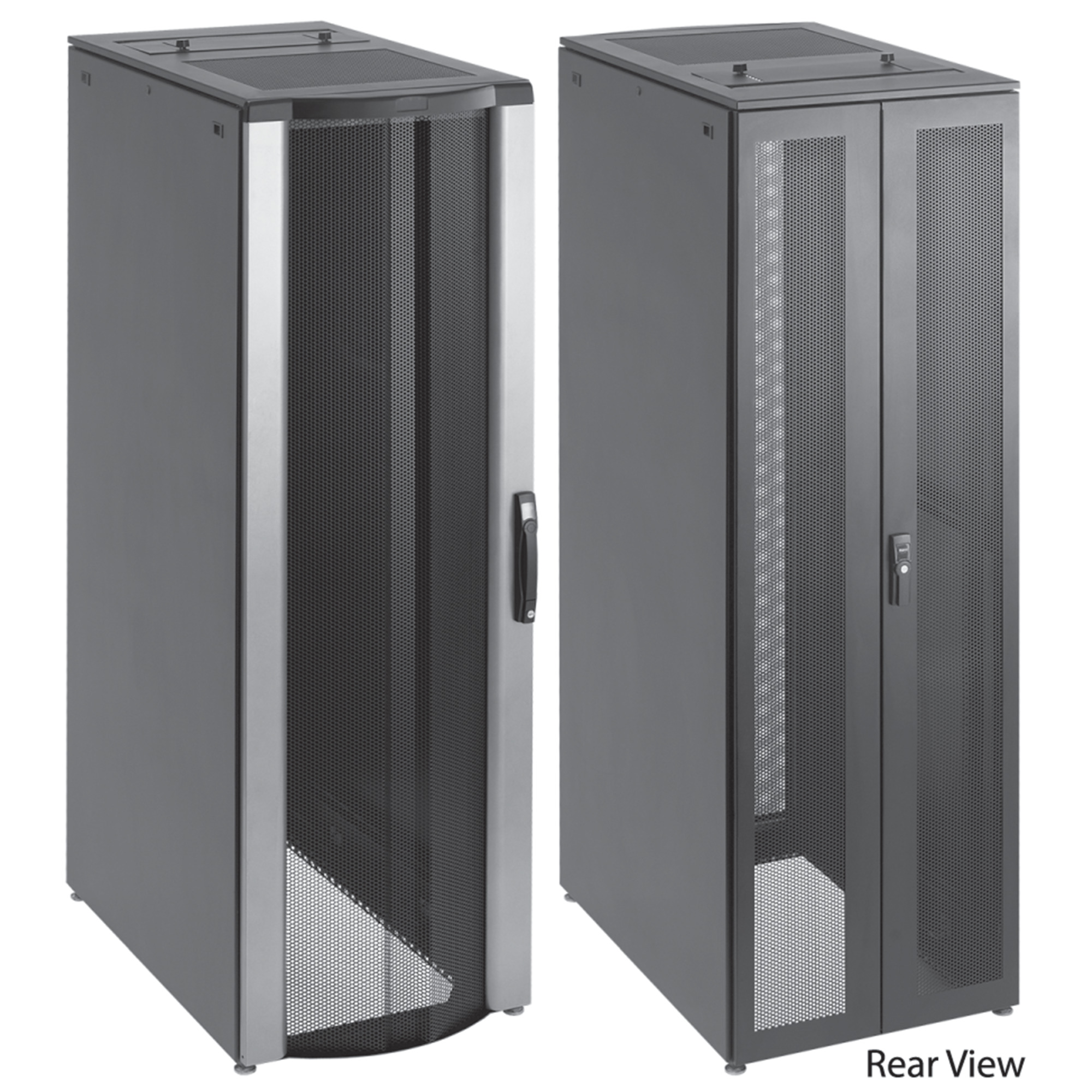 PSCPC20610B ProLine DPSR Free Stand Passive Cooling Server Cabinet With Sides, 78.37 in L x 23.94 in W x 39.34 in D, Steel