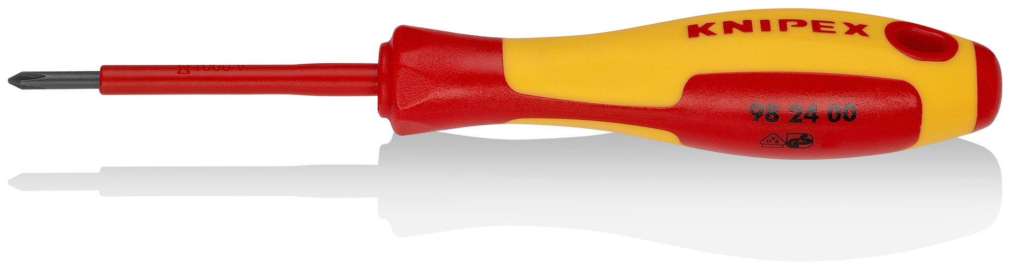 Phillips Screwdriver, 2 1/2 in.-1000V Insulated, P0, 6 1/2 in., Multi-Component, VDE