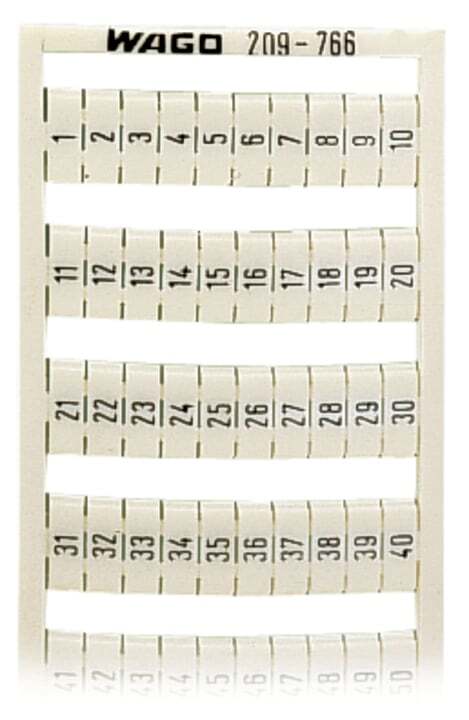 209-766 WSB Marking Card, 4 mm W, Black Legend, White