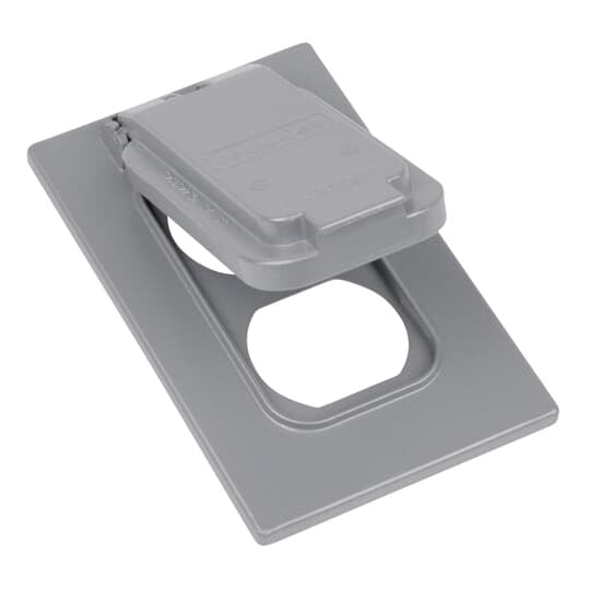 DCCDV Red Dot Weatherproof Receptacle Cover, 4-9/16 in L x 2-27/32 in W, Die-Cast Aluminum