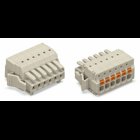 1-conductor female connector; push-button; Push-in CAGE CLAMP; 1.5 mm; Pin spacing 3.5 mm; 11-pole; 100% protected against mismating; Lateral locking  levers; 1,50 mm; light gray