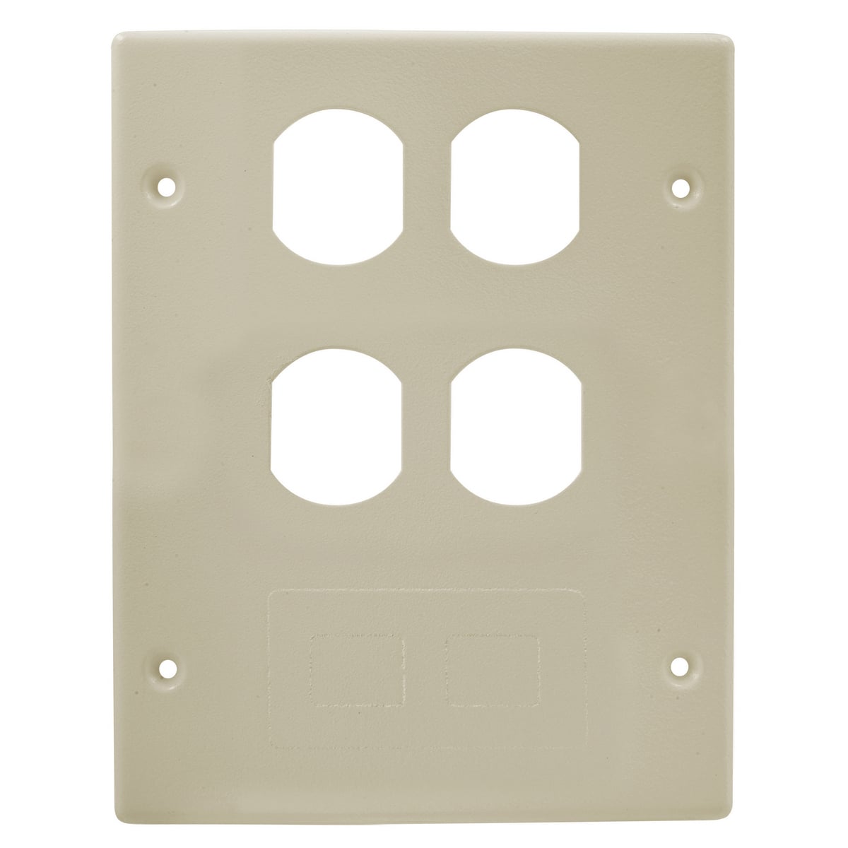 HBL6747BBFIV 3-Gang Removable Standard Cover Plate With (2) Duplex Opening, For Use With HBL6750 Series Metal Raceway, Rolled Steel, Ivory