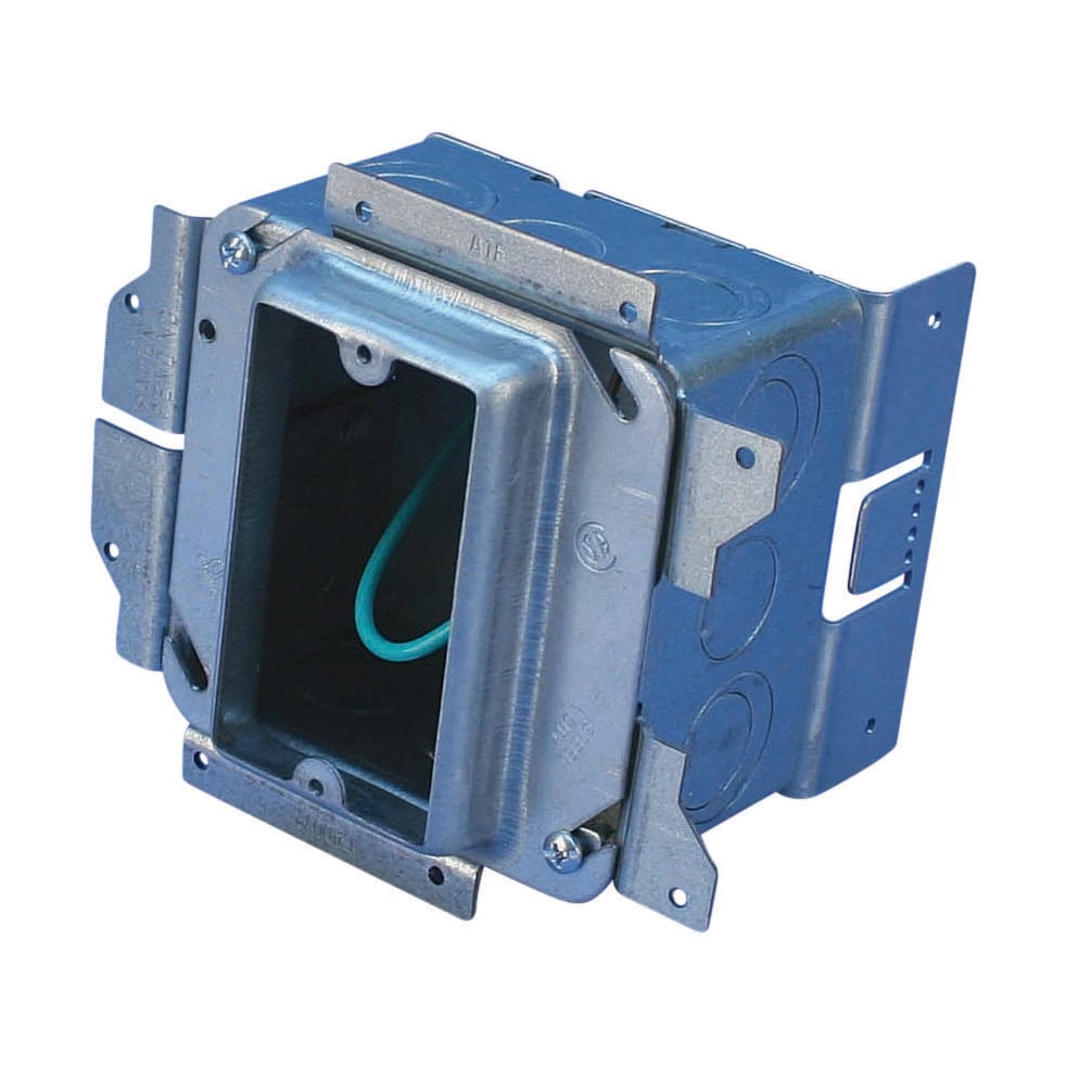 A1SF1G All-in-One Electrical Box, Steel, 32.8 cu-in Capacity, 1 Gang, 8 Knockouts, 5-3/4 in W x 3-5/8 in D x 5-1/8 in H