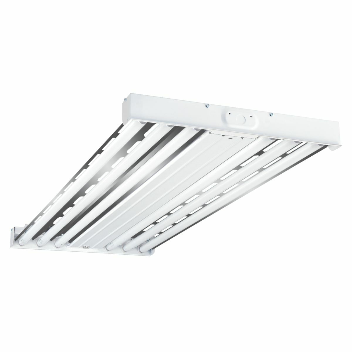 HBL-632-W-UNV-EB82-U Metalux Open Linear Industrial High-Bay Fixture, (6) T8 Lamp, 192 W Fixture, Baked White Enamel Housing