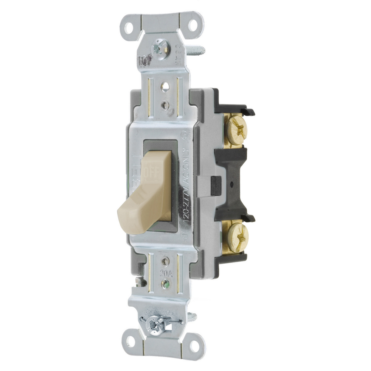 CSB120AL Standard Toggle Switch, 120/277 VAC, 20 A, 5540 W Power Rating, 2-Position Contact