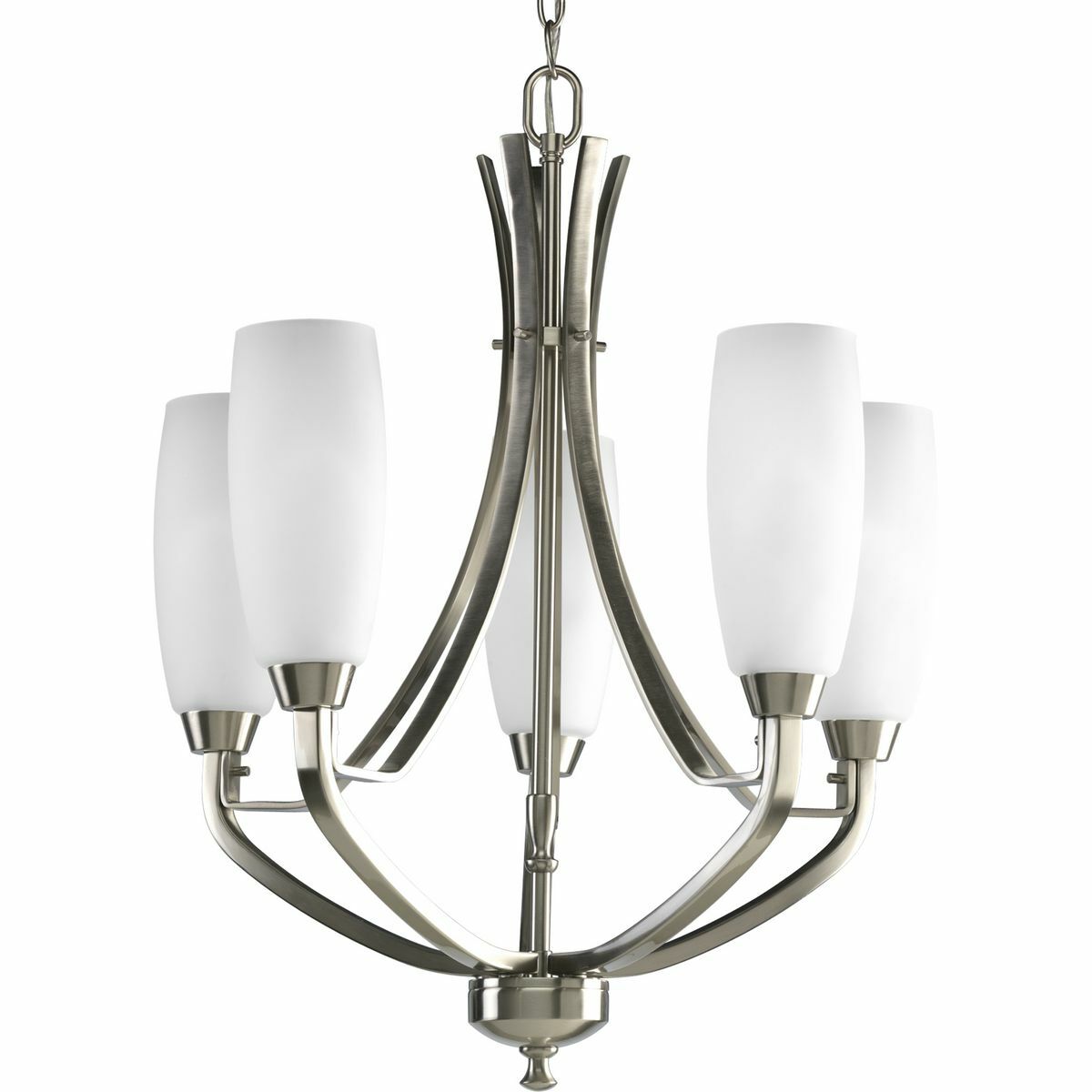 P4436-09 Wisten Chandelier, (5) Fluorescent Lamp, 120 V AC, Nickel Plated Housing