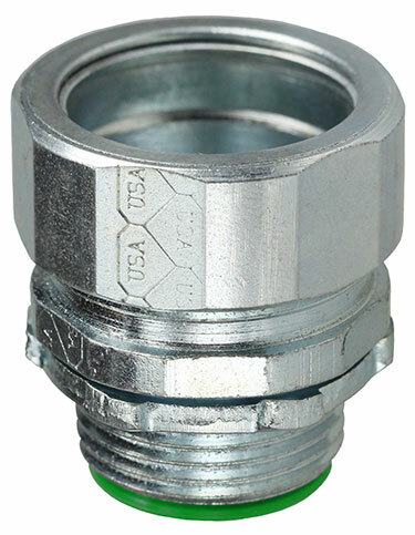 NT75I Insulated Conduit Connector, 3/4 in Trade, For Use With Rigid Conduit to Enclosure, Steel, Zinc Plated