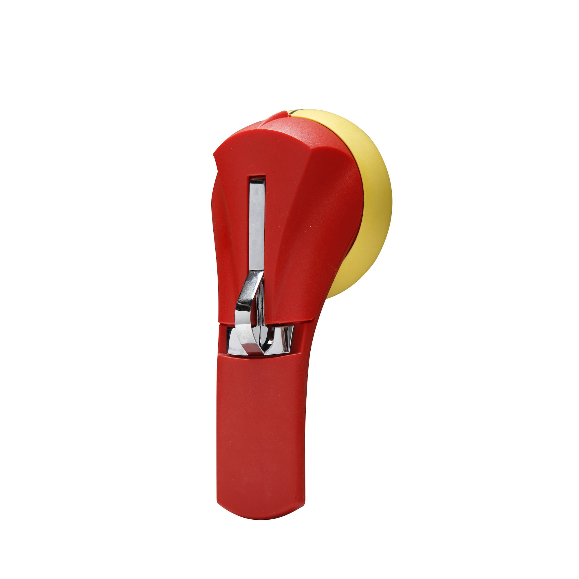 H4X-06RHD Defeatable External Heavy Duty Padlockable Front Operated Pistol Handle, 3-1/2 in L x 1.9 in W x 6-1/2 in H, Red/Yellow
