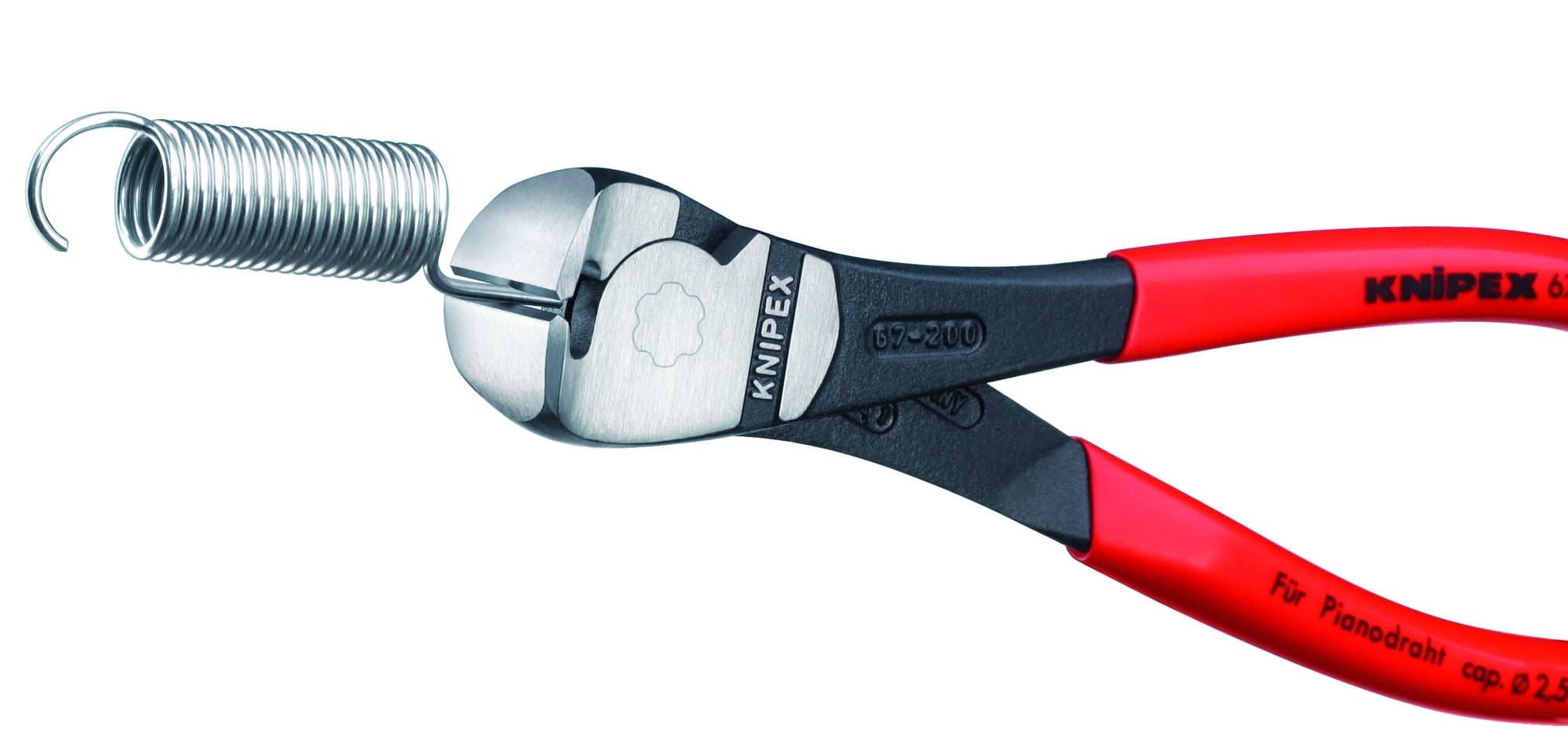 High Leverage End Cutting Nippers, 8 in., Plastic Coating, Polished, Bulk
