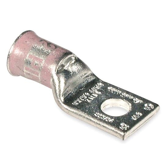 54122BS Color-Keyed 54100 1-Hole Non-Insulated Compression Lug Connector With Peep Hole, 700 kcmil Copper Conductor, Die Code: 99, 5/8 in Stud, Copper