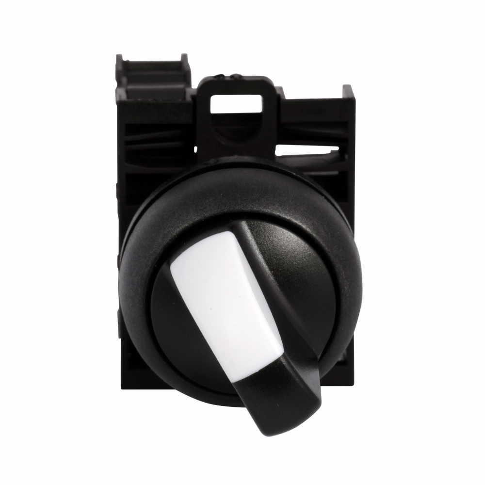 M22S-WKV-K11 Non-Illuminated Modular Pushbutton Selector Switch, 22.5 mm, 1NO-1NC Contact, Black