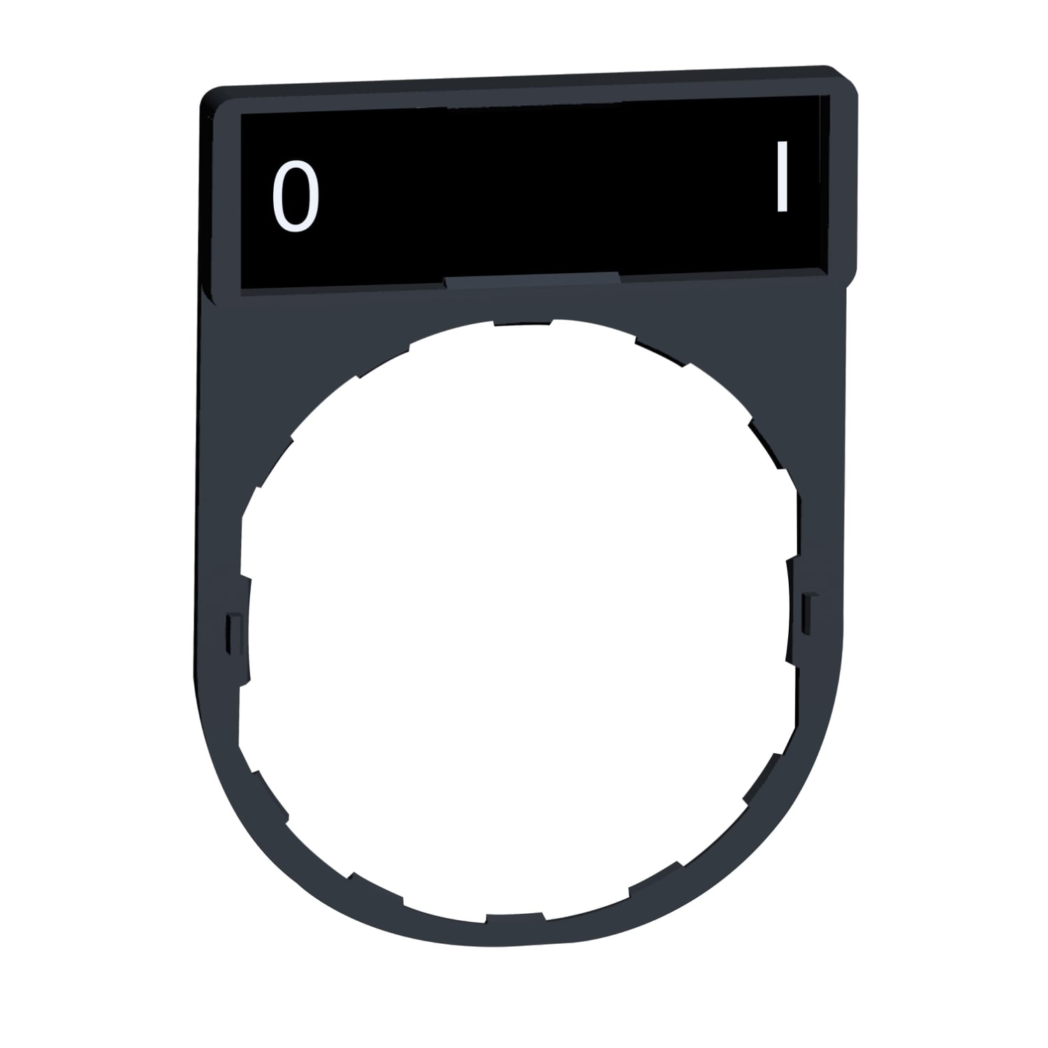 ZBY2178 Harmony Marked Legend Plate, 27 mm H x 8 mm W, Plastic, Black/Red Field