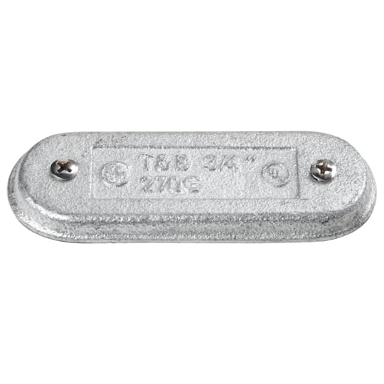 370F T&B Oval Conduit Body Cover, 1 in Hub, For Use With Form 7 EMT Conduits, Iron