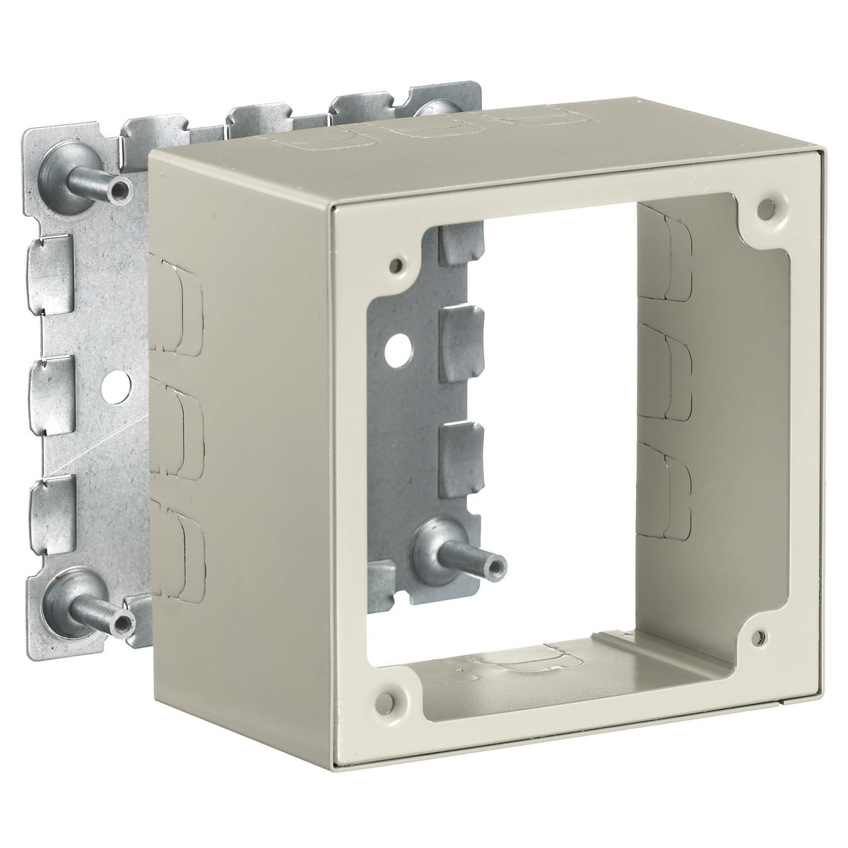 HBL5753IVA 2-Gang Extra Deep Standard Alarm Device Box With 1/2 in Knockout, 4.6 in L x 4.7 in W x 2.8 in H, Rolled Steel, Ivory