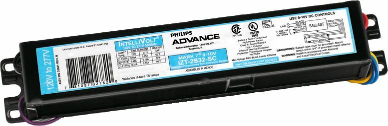 IZT3PSP32SC35I Advance Mark 7 Controllable Electronic Linear Small Can Dimmable Fluorescent Ballast, T8 Lamp, 32 W, 120 to 277 V AC, Programmed/Rapid, 0.88 Ballast Factor