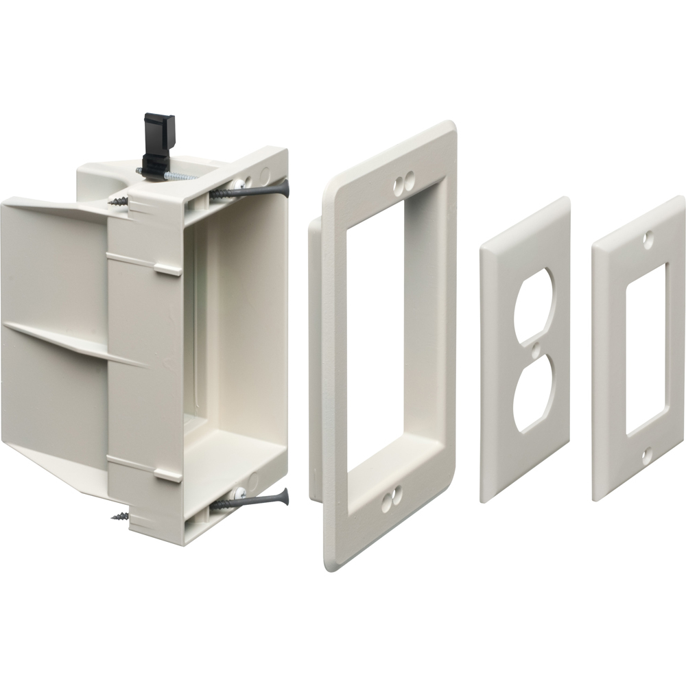 DVFR1W InBox Electrical Box With DVFR1WGC Grounding Clip, Plastic, 21 cu-in Capacity, 1 Gangs