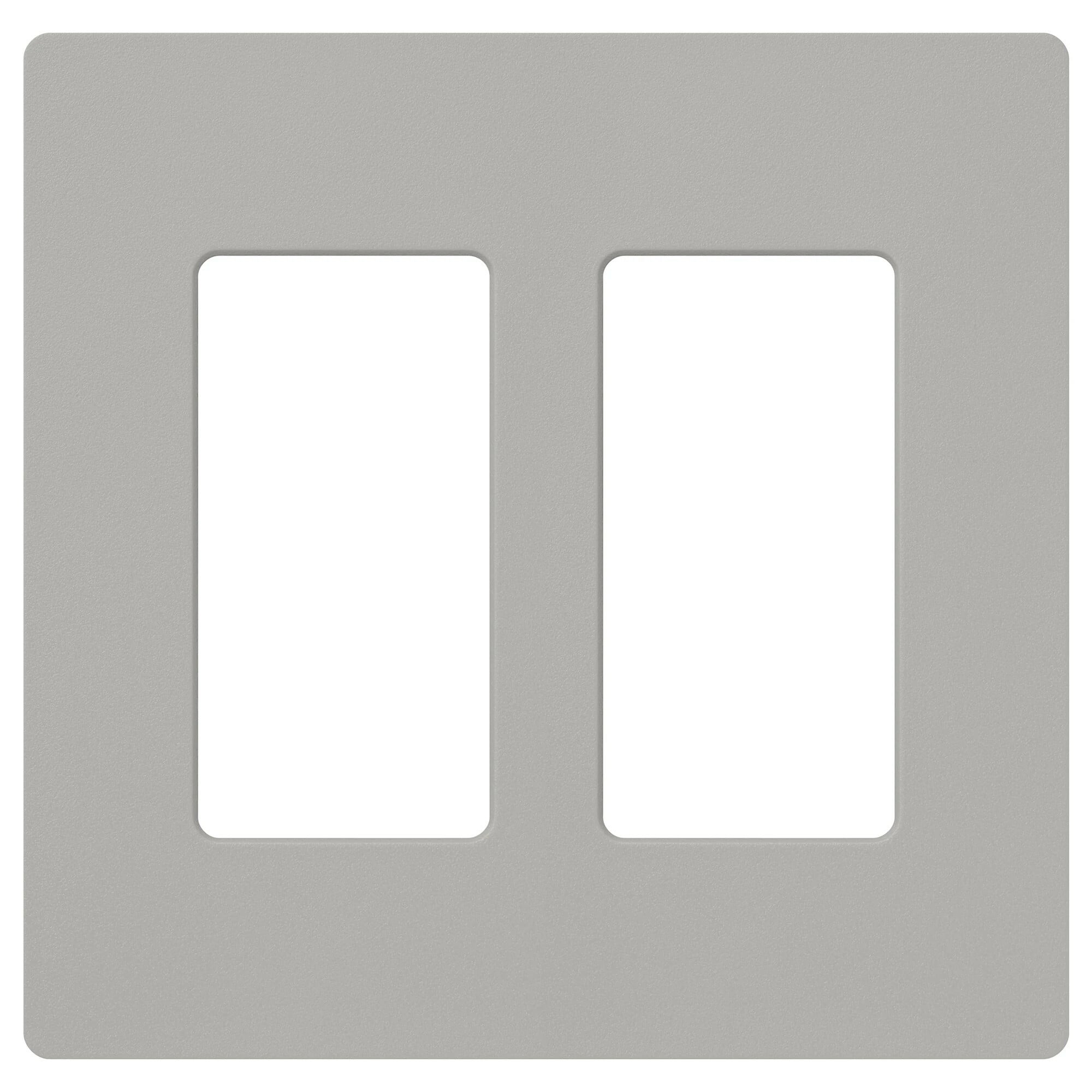 SC-2-PB Claro Wall Plate for Decorator-Style Dimmers, Switches, and Outlets, 2 Gang, Satin, Pebble